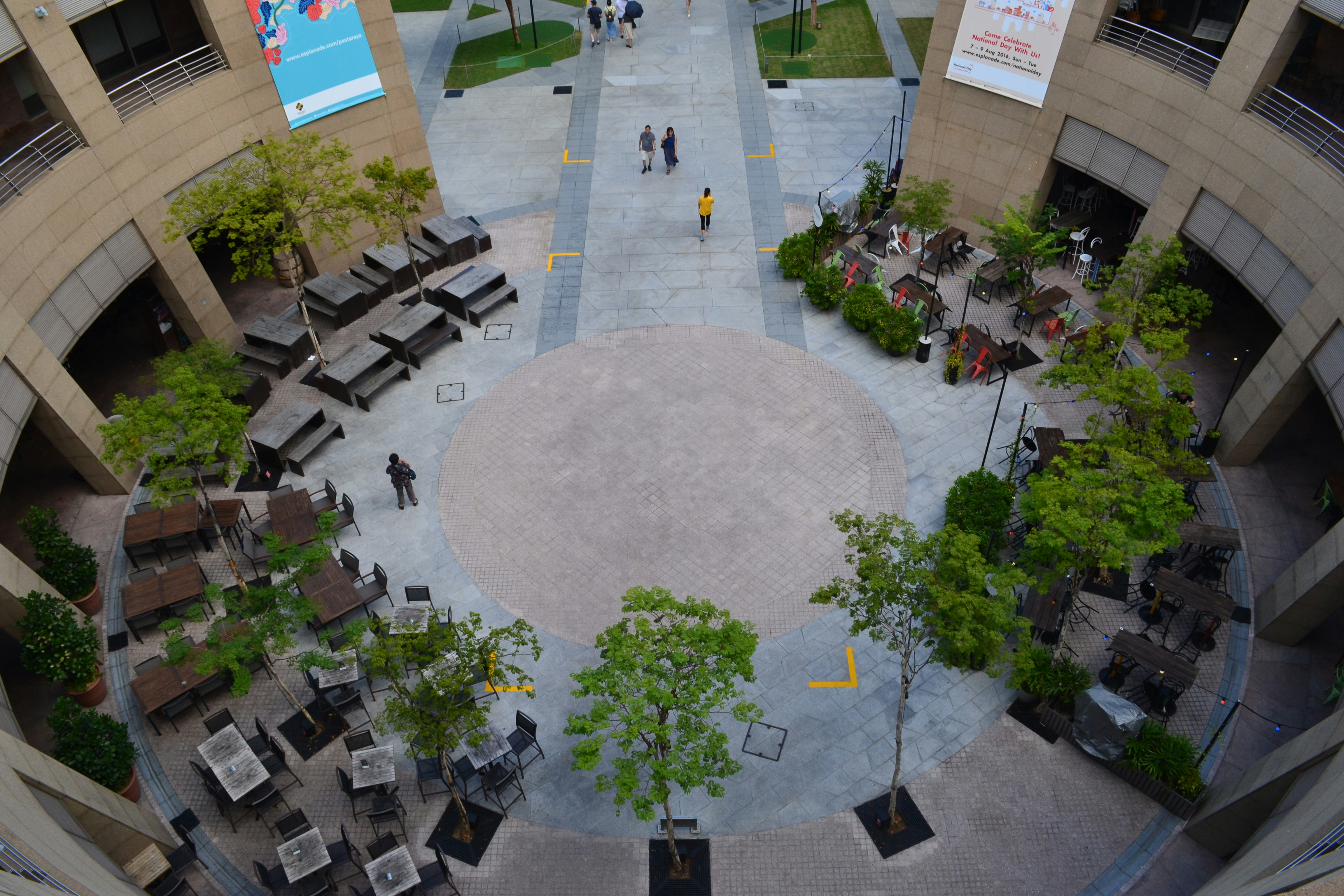 Commercial plaza with hardscaping features - Hardscaping Services Boston