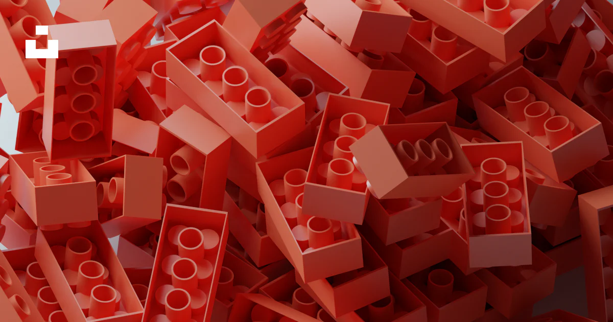 A pile of red legos with numbers on them photo – Free 3d render Image ...