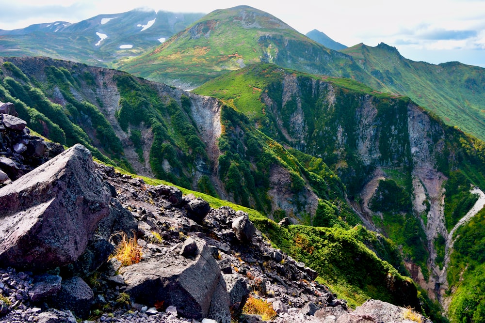 a view of the mountains from a high point of view