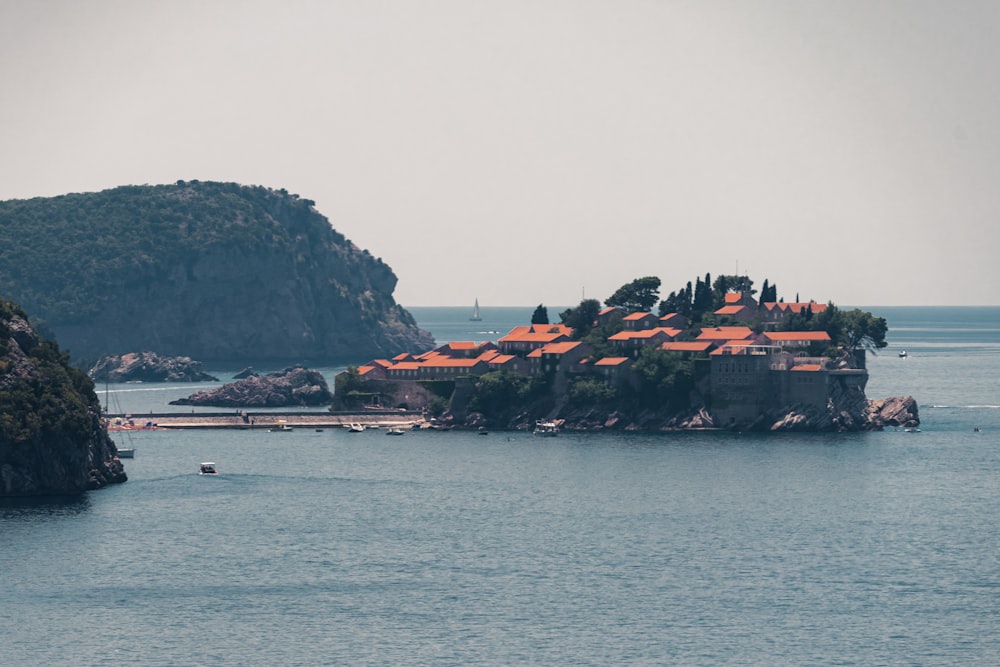 a small island in the middle of a body of water