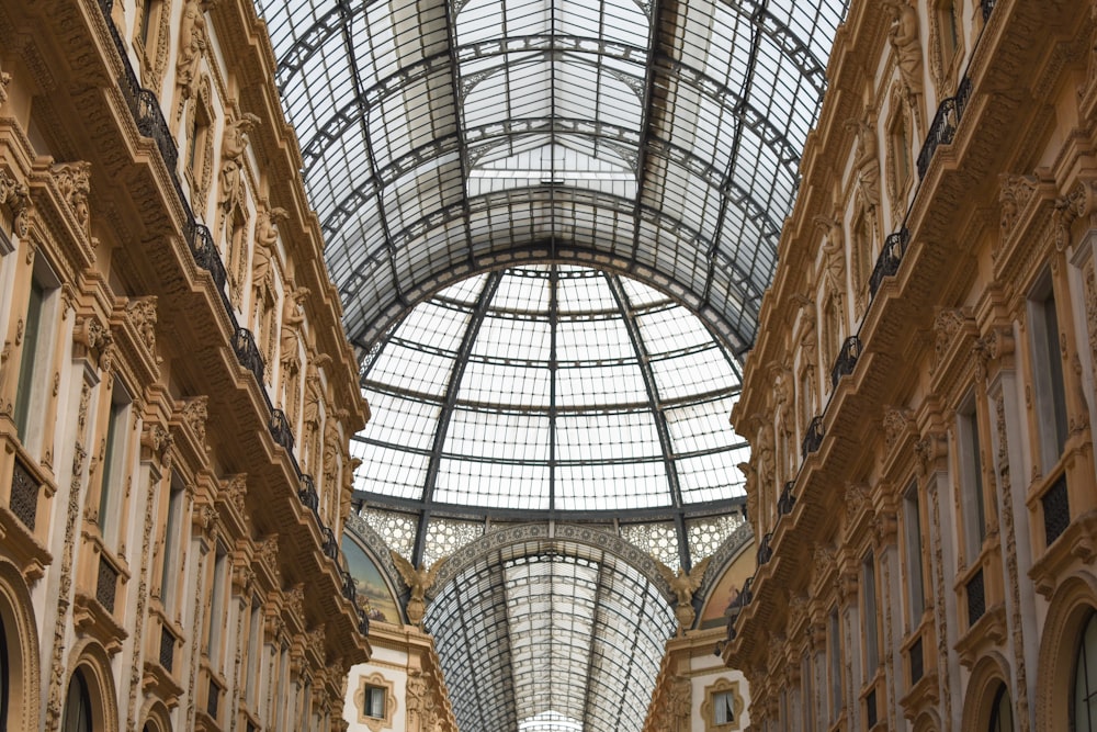 a view of a building with a glass ceiling