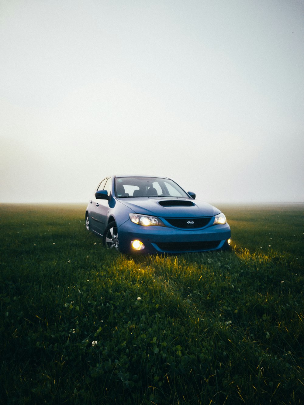 a car parked in a field