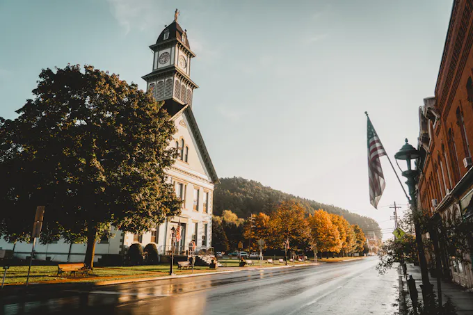 Historic Pennsylvania courthouse with a clock tower, similar to the Blair County Courthouse in Hollidaysburg, PA