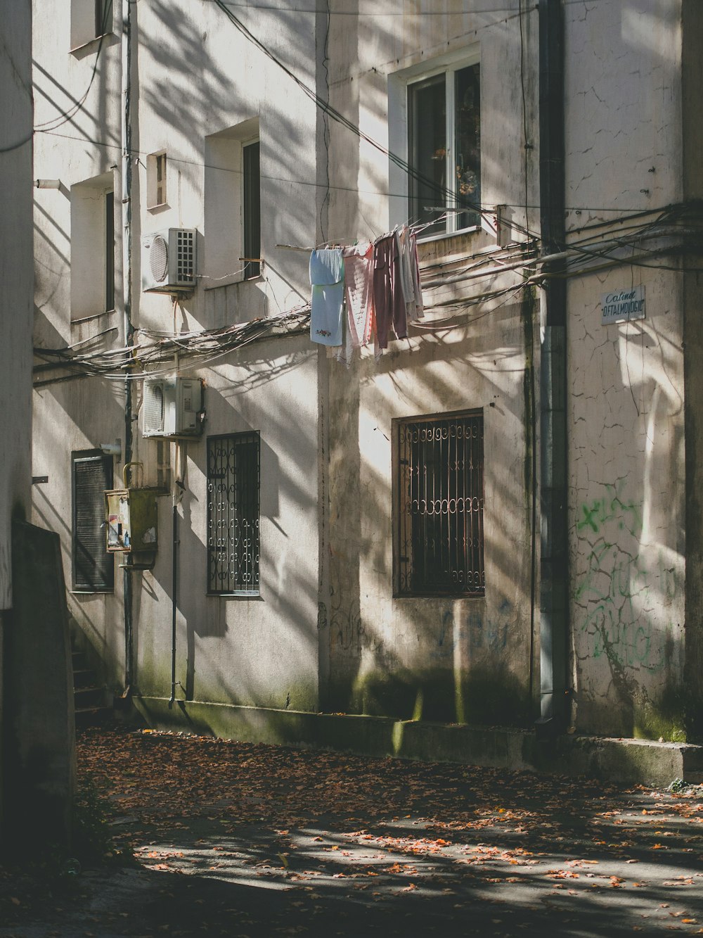 a building with clothes hanging out to dry