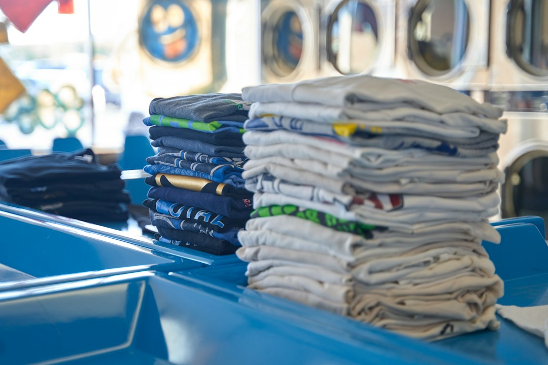 folded graphic tee stack
