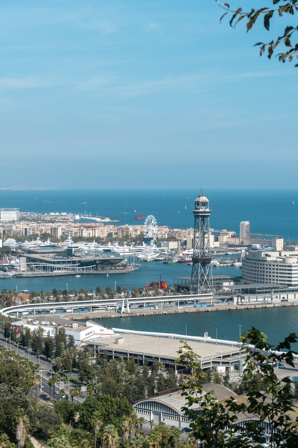 a large body of water with a city in the background