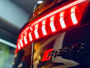 a close up of a car tail light