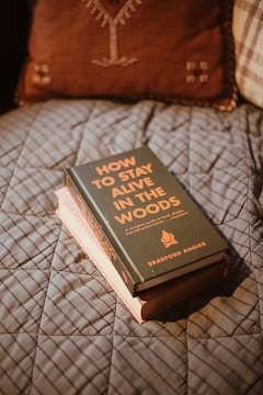a book on a bed