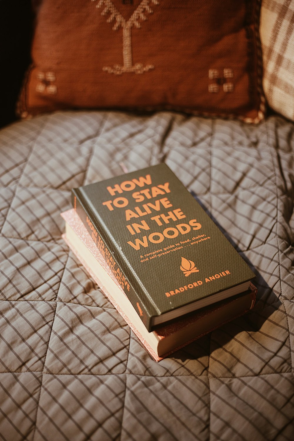 a book on a bed