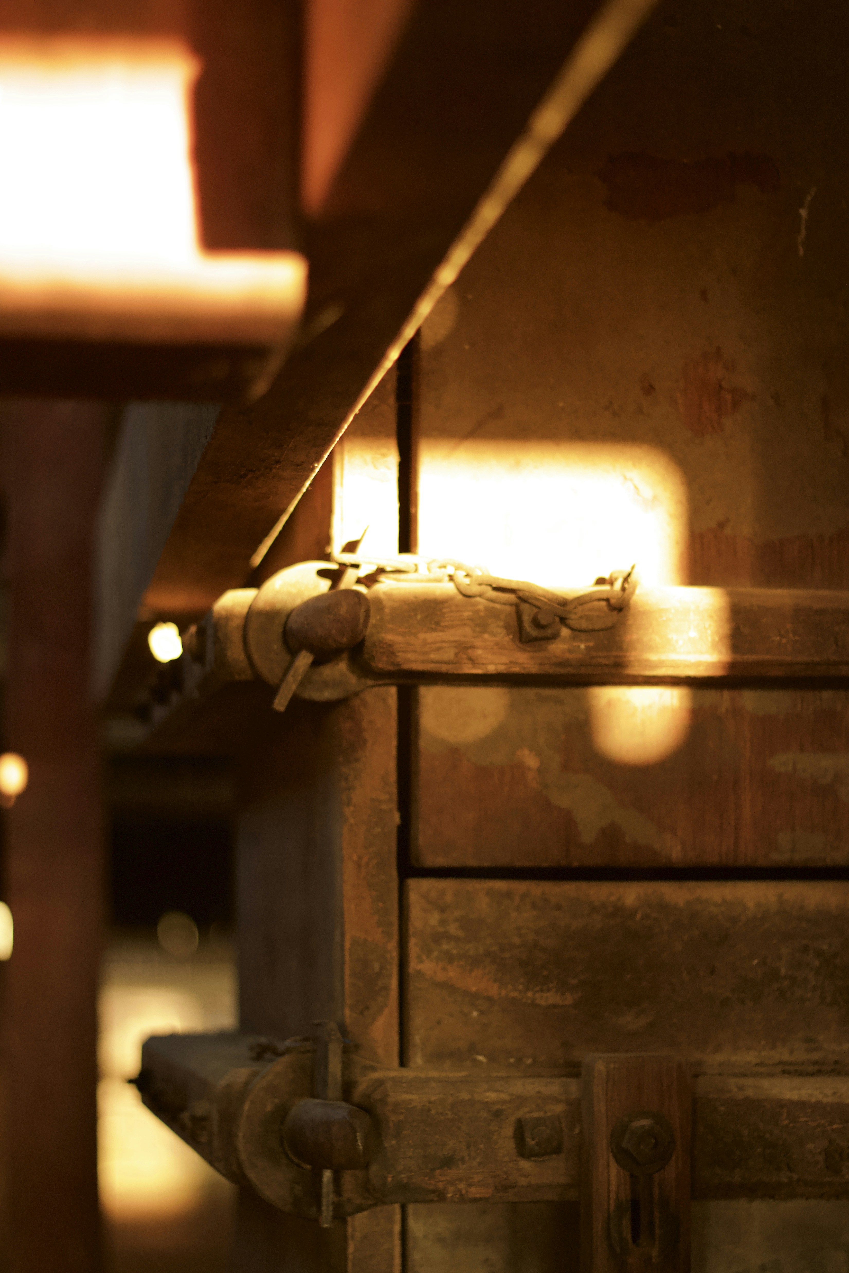 a close up of a drawer with a light shining on it