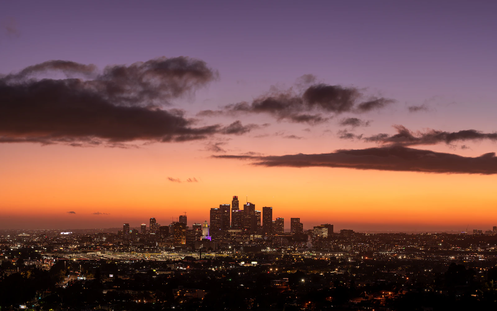 Los Angeles at sunset, from the hills
