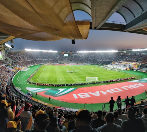 A vibrant soccer field with players in action, capturing the excitement of sports betting.
