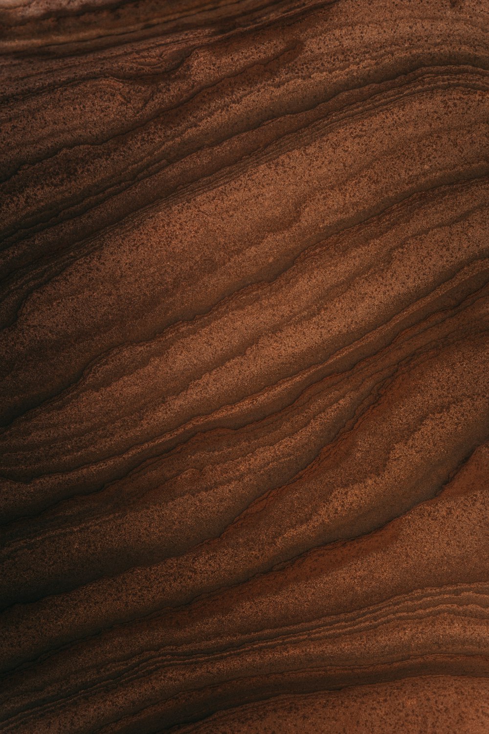 茶色の砂丘のクローズアップ