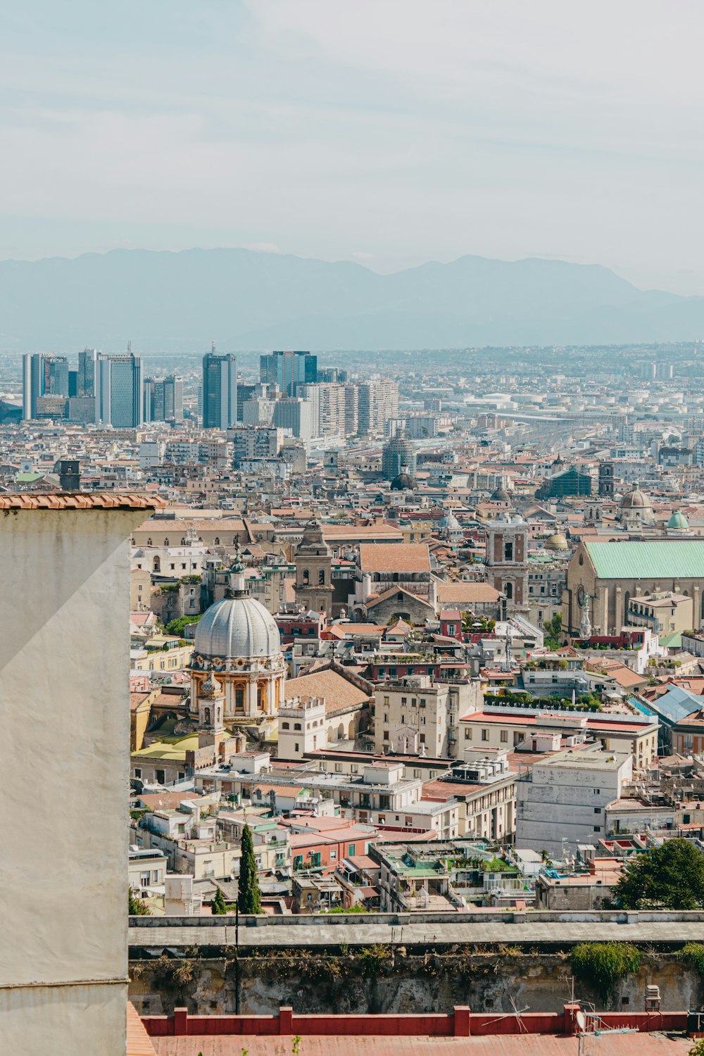 a view of a city from a tall building