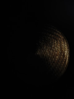 Natural light highlighting the texture of a large handmade jute basket.
