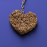 a heart shaped object with a chain attached to it