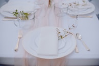 An elegant dining setting showcasing beautifully plated dishes.