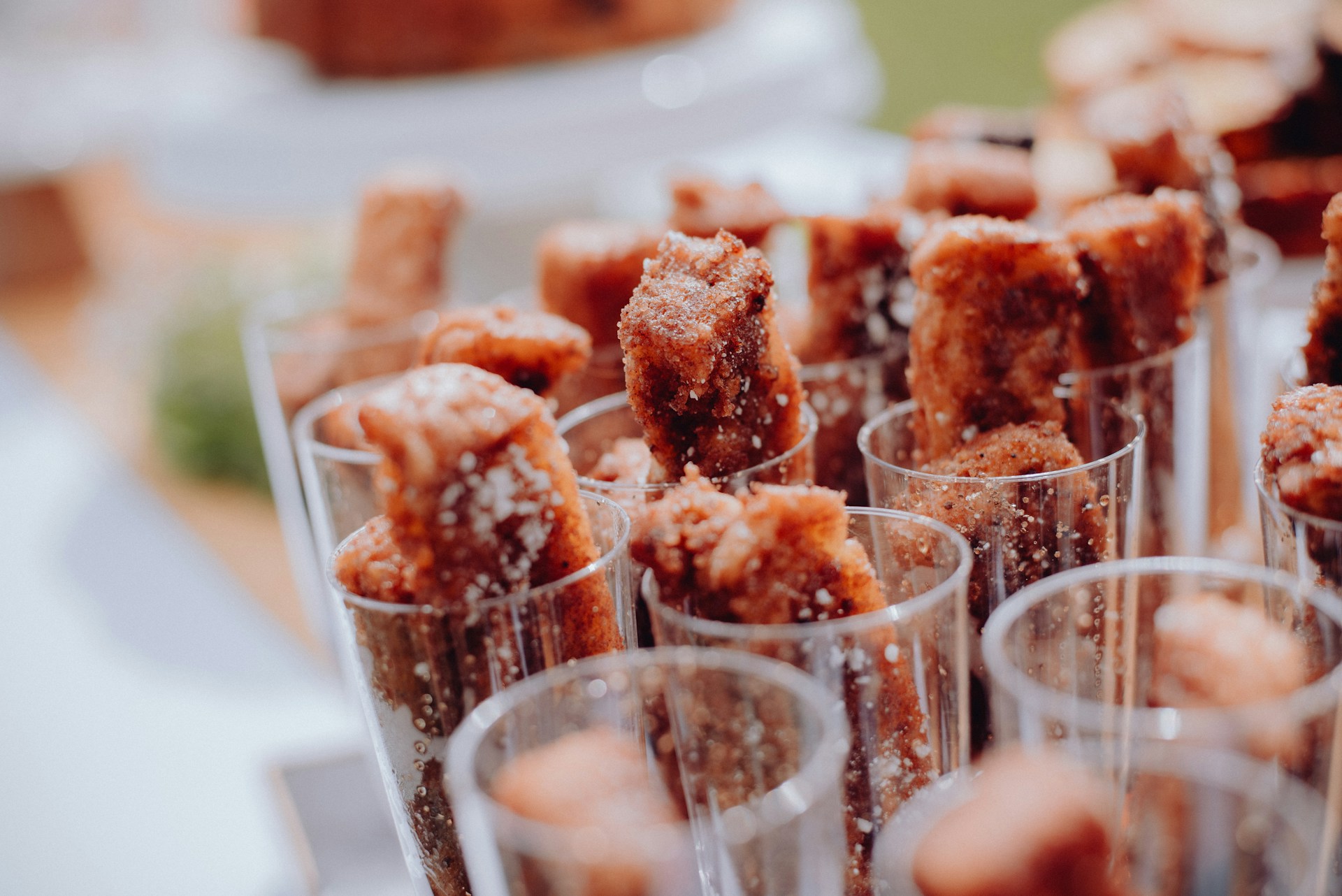 a close up of a tray of desserts