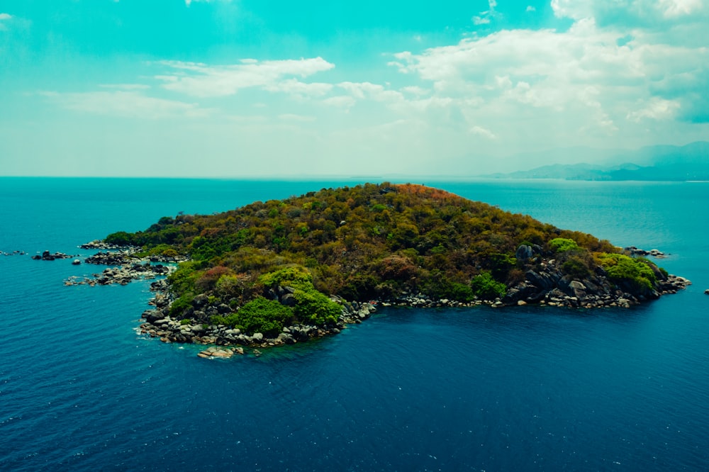 a small island in the middle of the ocean