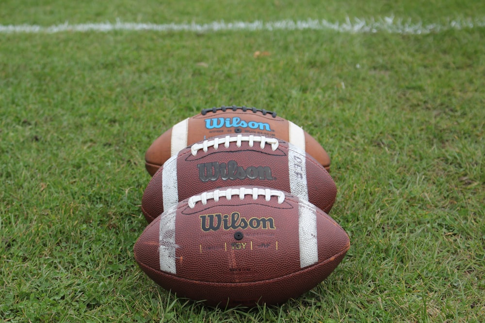 un ballon de football posé sur un terrain verdoyant