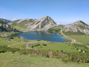 a large body of water surrounded by mountains