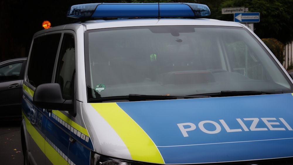 a police van parked on the side of the road