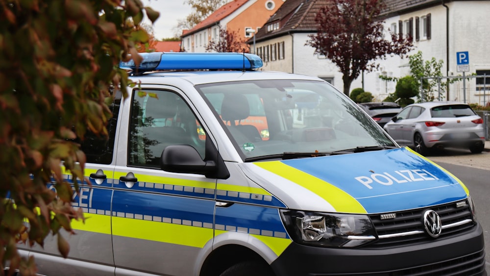 a police van parked on the side of the road