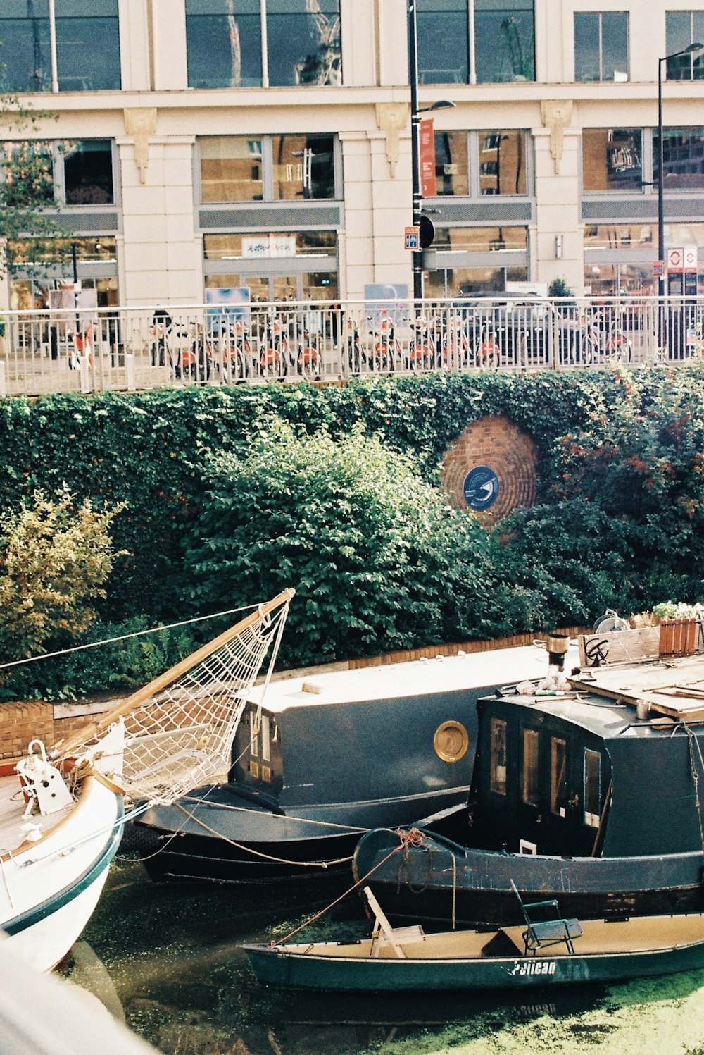 a couple of boats that are sitting in the water