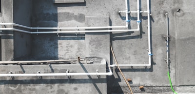 PVC pipes being installed in a modern plumbing system.