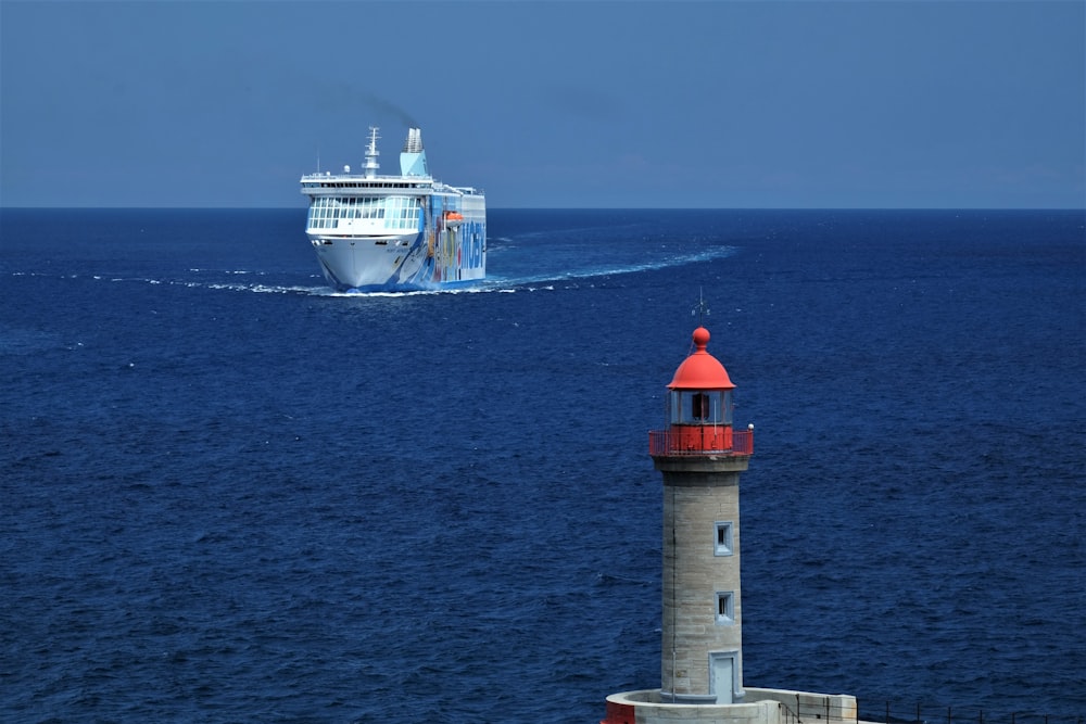 a large cruise ship in the middle of the ocean