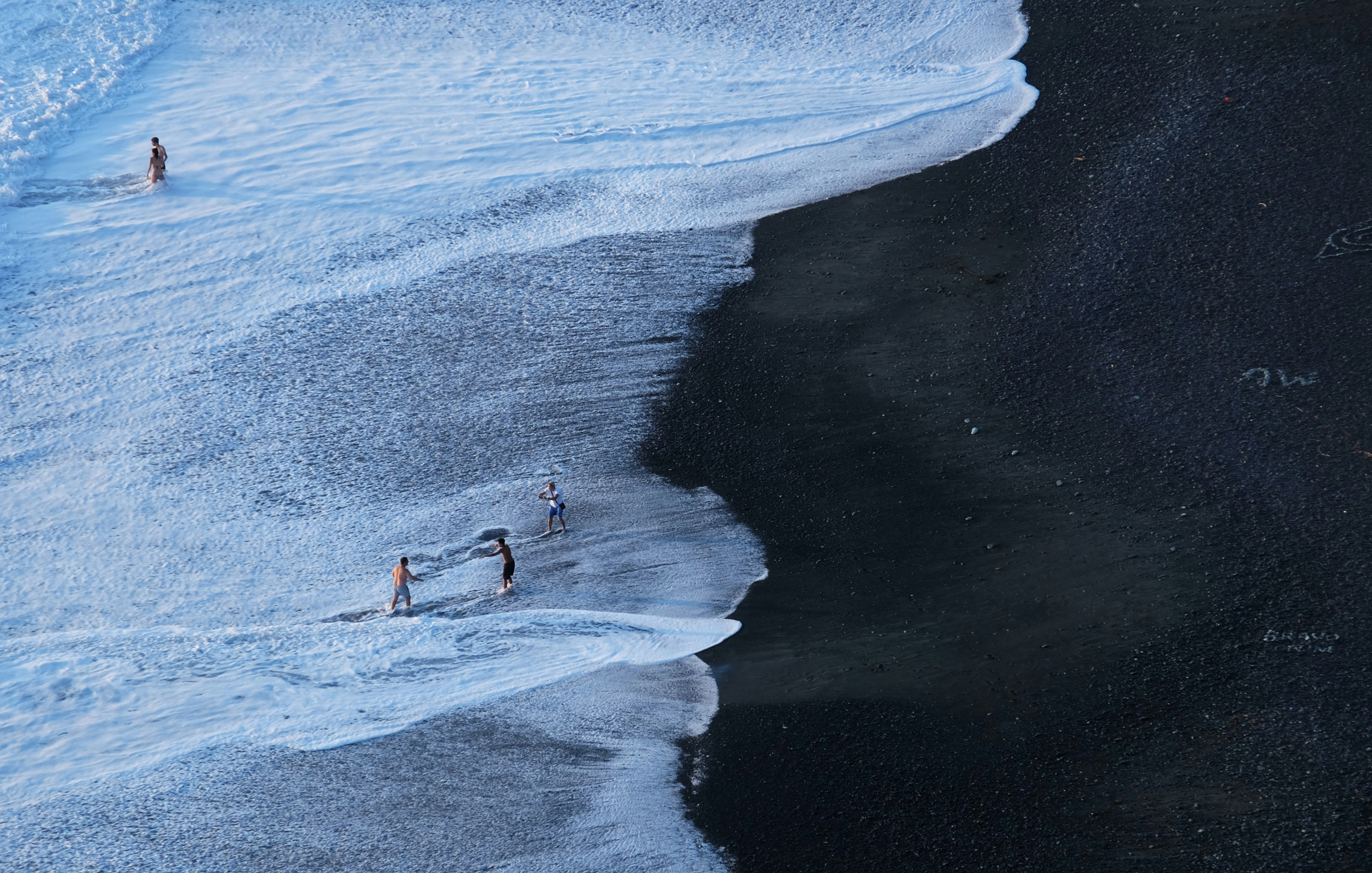 Black sand beach