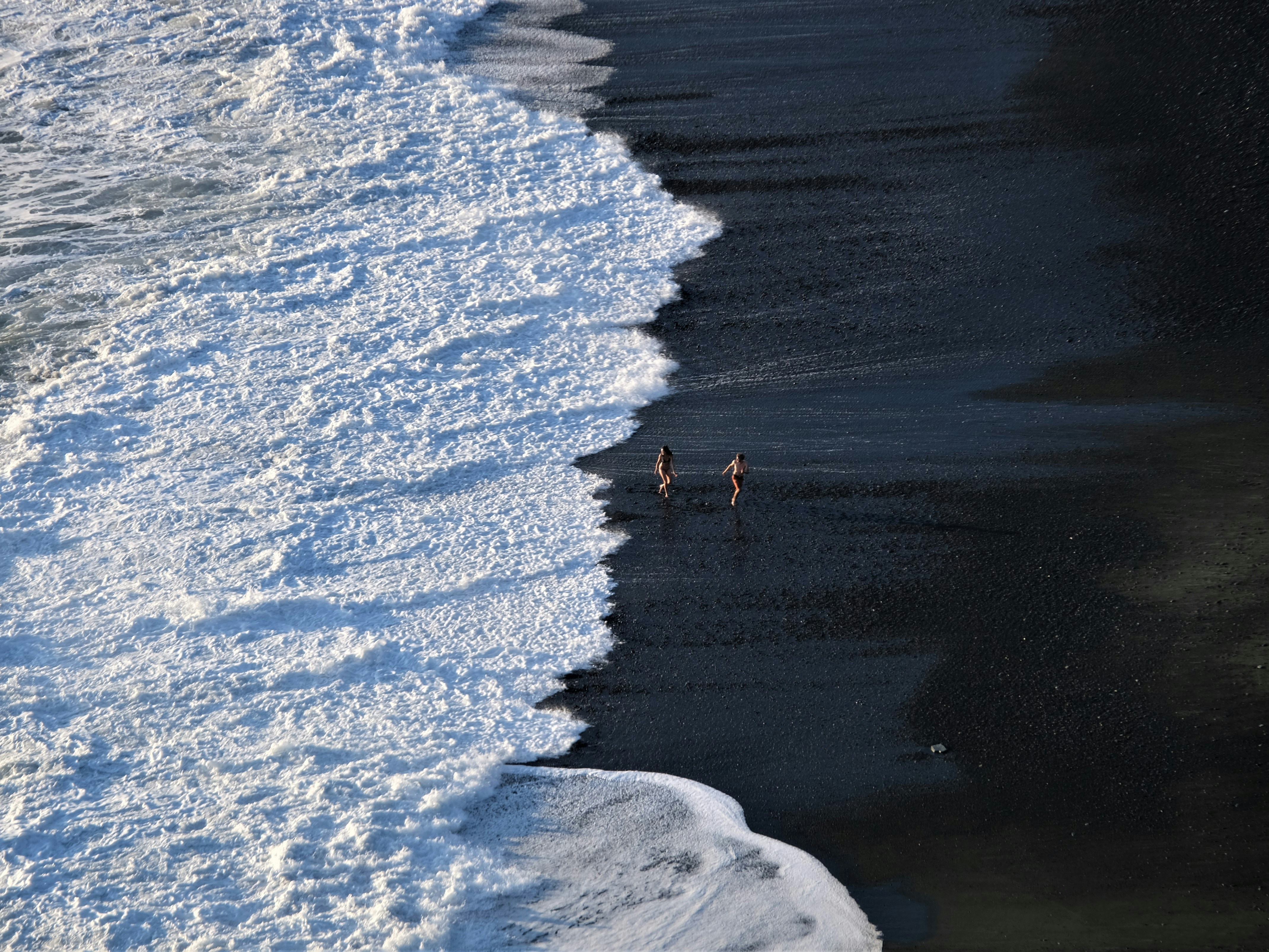 Black sand beach in north Corsica