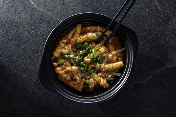 Tteokbokki — spicy rice cakes