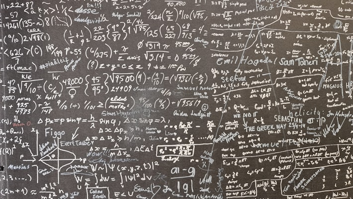 Math equations on a chalkboard