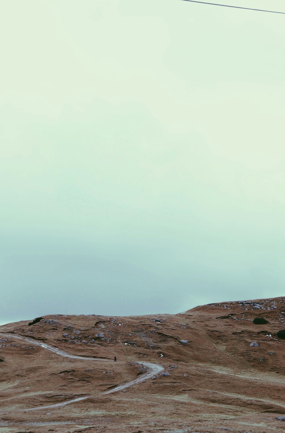 a person flying a kite on top of a hill