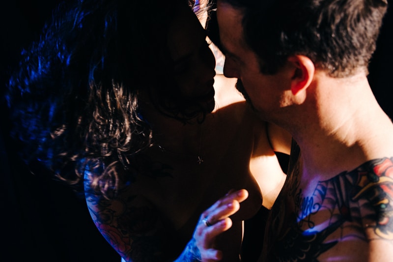Cheek kiss with woman