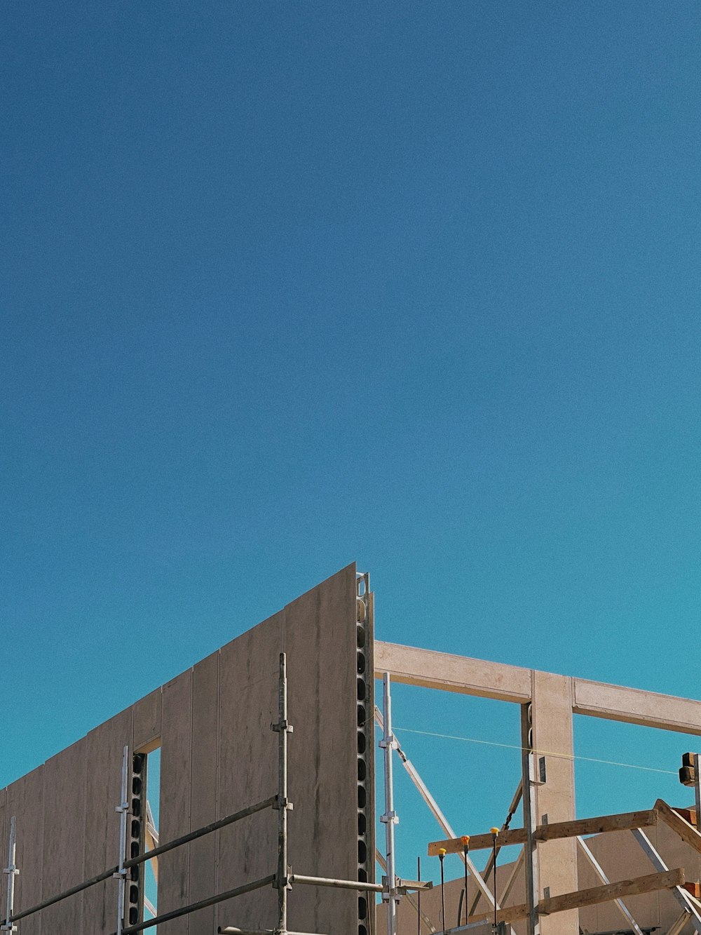 a building under construction with scaffolding around it