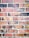 An arrangement of weathered red and dark gray bricks with visible mortar lines, showcasing a rustic and textured pattern.
