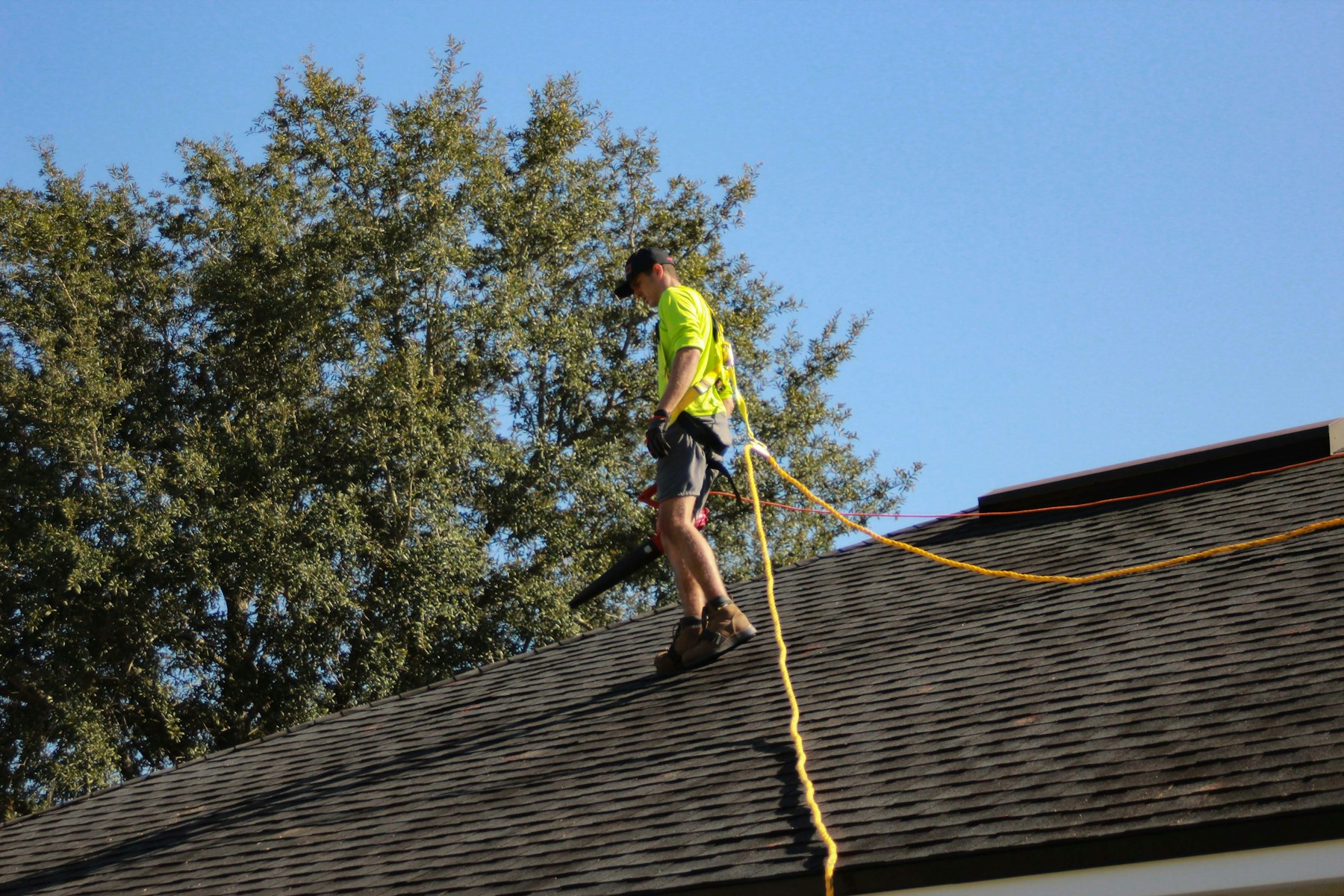 Roofer on roof