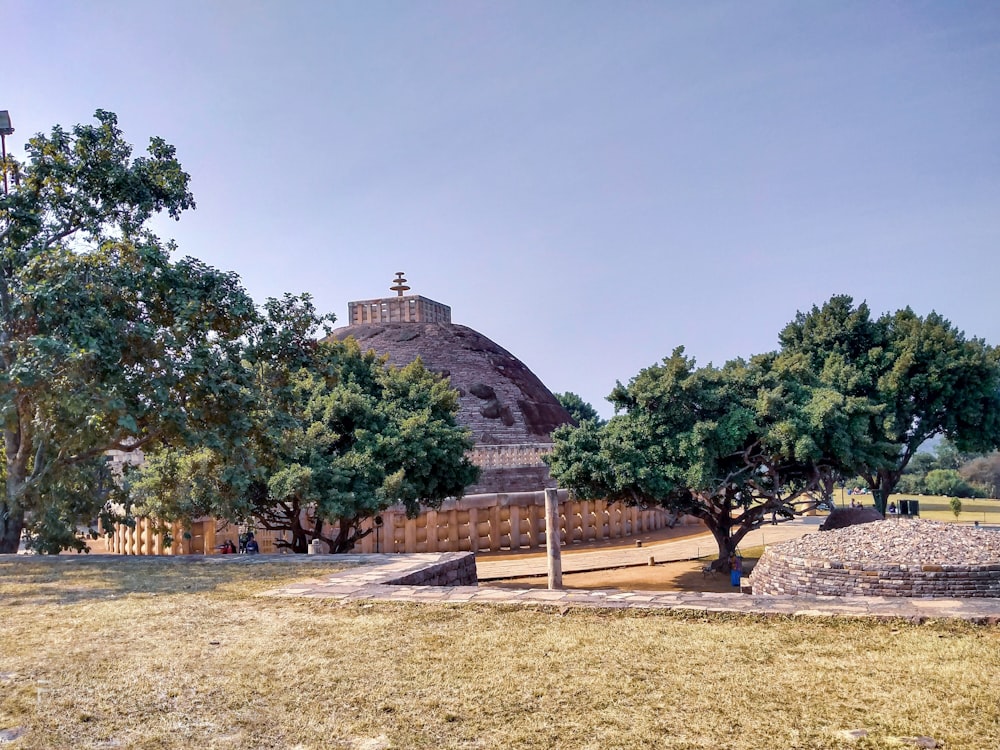 a large stone building with a dome on top of it