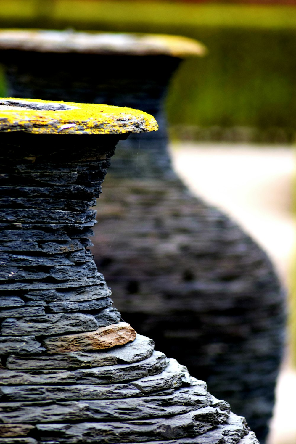 a group of vases sitting next to each other