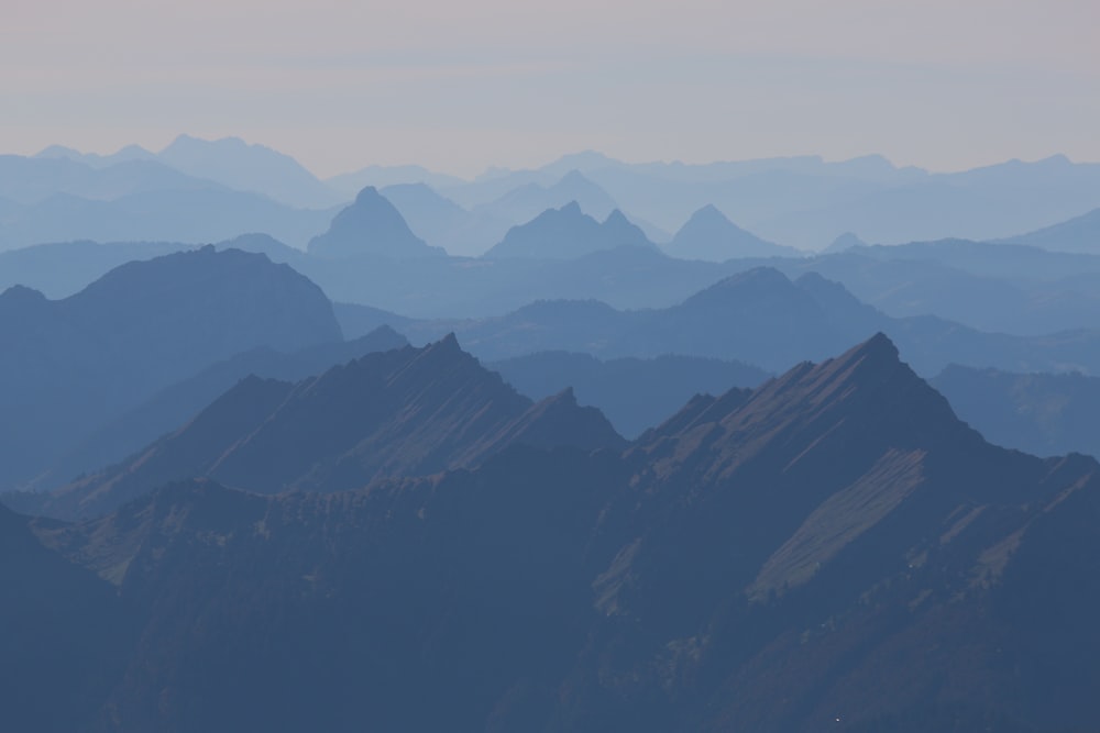 a view of a mountain range from a plane