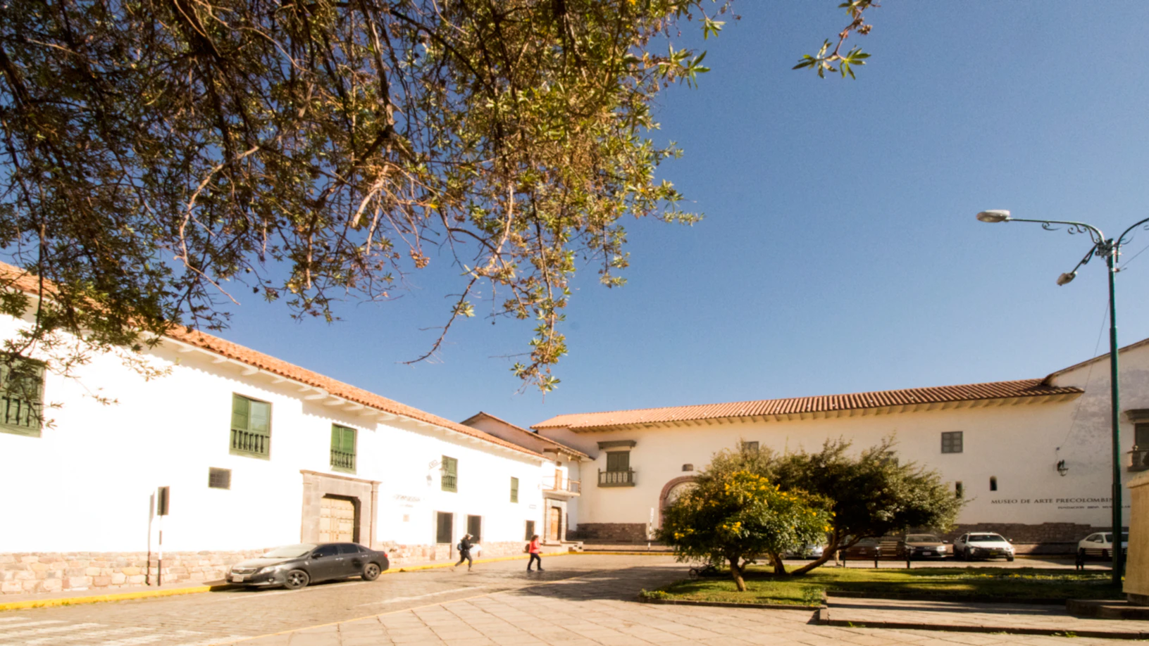 A beautiful interior courtyard of an Andean boutique hotel
