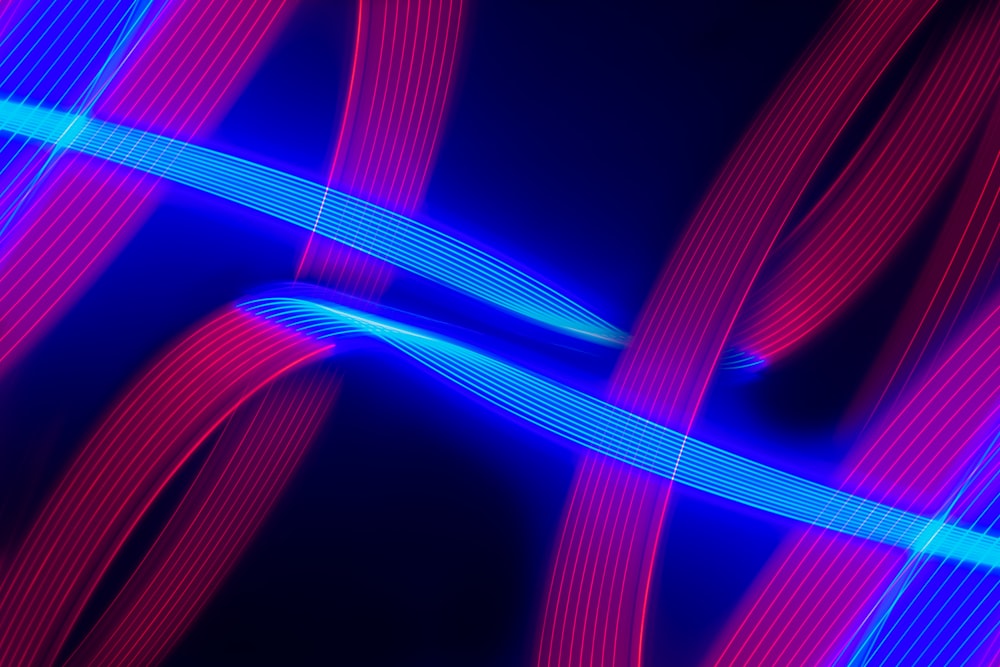 a blue and red background with lines