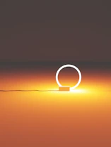 Minimalist home decor piece illuminated softly with smooth animations and subtle neon highlights.