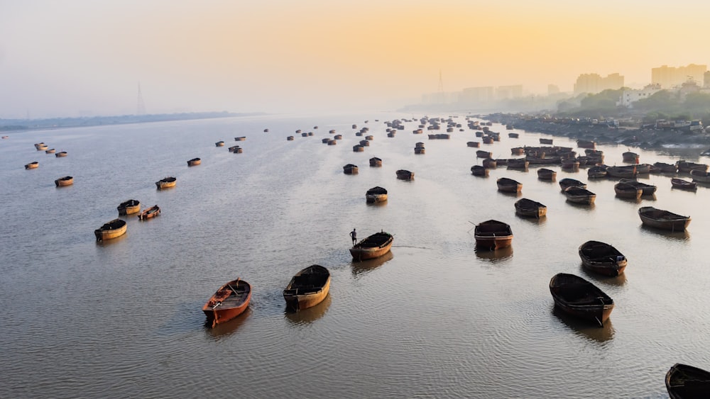 a large body of water filled with lots of boats