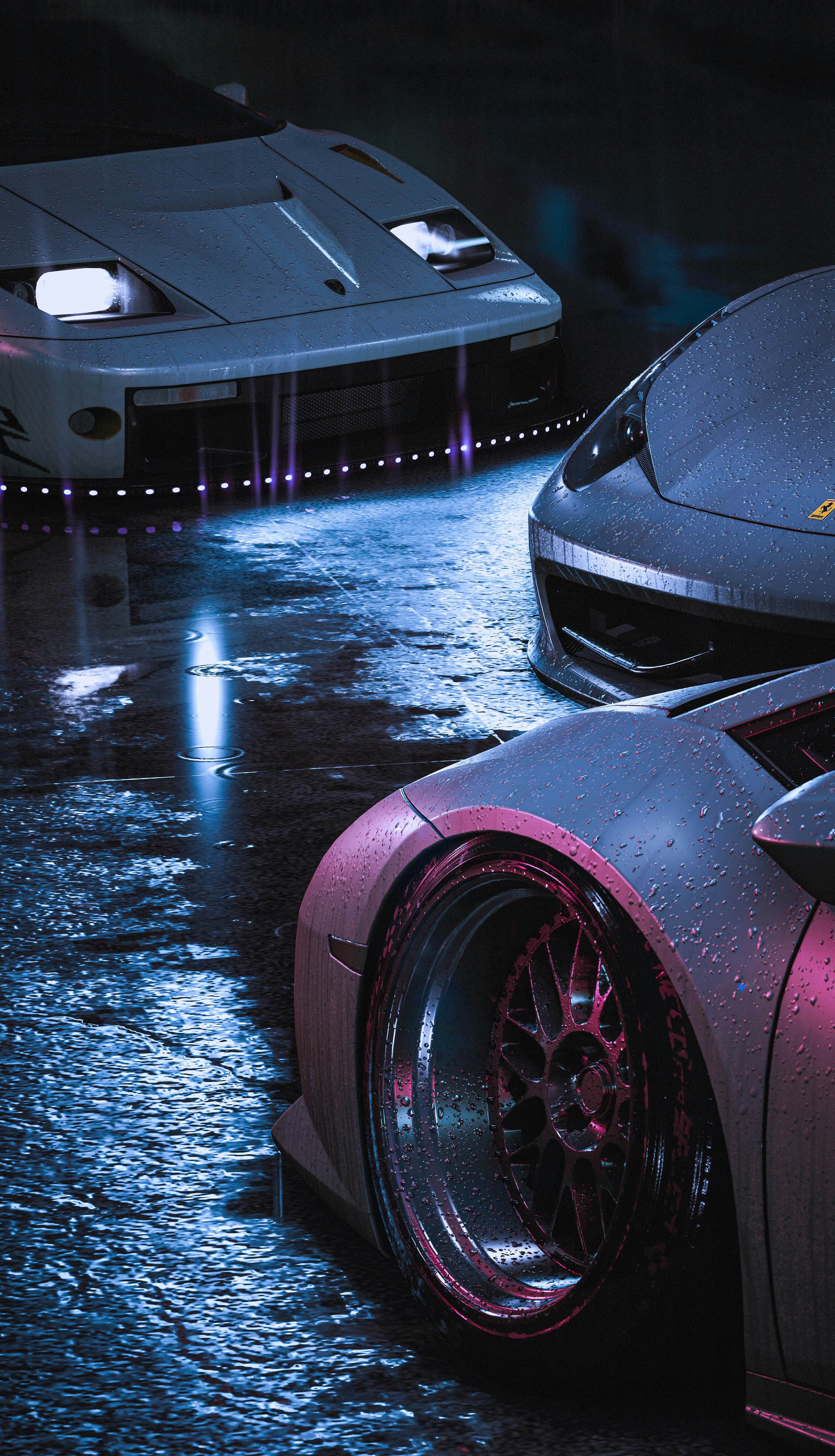 neon futuristic car wallpaper, wallpaper, Tron Style Reflective Tape Car Wallpapers: Futuristic Aesthetics 1