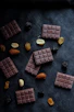 a table topped with chocolate and nuts