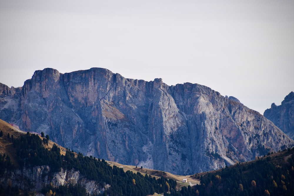 a view of a mountain range from a distance