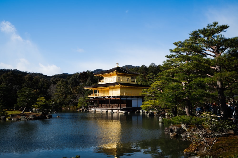 a building that is next to a body of water